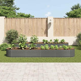 Garden Raised Bed 400x80x44 cm Galvanised Steel Grey 45526