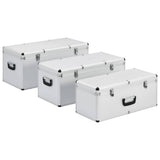 Storage Cases 3 pcs Silver Aluminium 91852