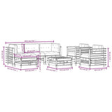 7 Piece Garden Lounge Set with Cushions Grey Solid Wood 3185838