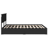 Storage Bed with Headboard Black 140 x 190 cm Engineered Wood 3408453