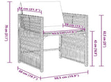 Garden Chairs with Cushions 4 pcs Black Poly Rattan 365035