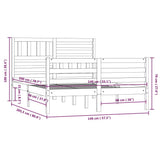 Bed Frame without Mattress White Solid Wood 140x200 cm 3101089