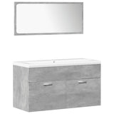 5 Piece Bathroom Furniture Set Concrete Grey Engineered Wood 3324878