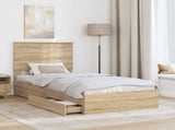 Storage Bed with Drawer Sonoma Oak 75 x 190 cm Engineered Wood 3409603