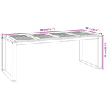 Garden Table with U-shaped Legs 200x90x75 cm Solid Wood Acacia 319518