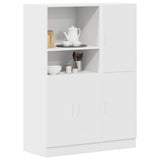 2 Piece Kitchen Cabinet Set White Engineered Wood 3324142