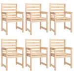 7 Piece Garden Dining Set Solid Wood Pine 3154713