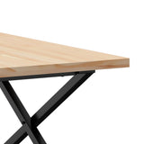 Coffee Table X-Frame 90x90x45.5 cm Solid Wood Pine and Steel 3282753