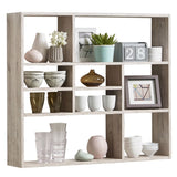 ZNTS FMD Wall-mounted Shelf with 9 Compartments Sand Oak 428759