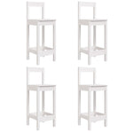 5 Piece Garden Bar Set White Solid Wood Pine 3154751