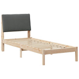 Bed frame Brown and dark grey 80 x 200 cm Solid pine wood 878780