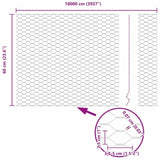 Hexagon Fence Grey 0.6 x 100 m Steel 42005598