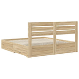 Bed Frame with Drawer with Headboard Manual Engineered Wood 3411616