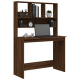 Desk with Shelves Brown Oak 102x45x148 cm Engineered Wood 823007