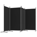 ZNTS 4-Panel Room Divider Black 346x180 cm Fabric 350265