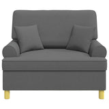 Armchair with Cushions Dark Grey Fabric 42043505