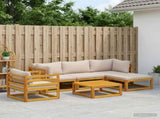 Sofa Set 6 pcs Natural Solid Acacia Wood 3417218