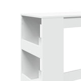 ZNTS Bar Table with Racks White 90x40x103.5 cm Engineered Wood 854373