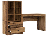 Desk with Drawer with Shelf with Storage 2 pcs Old Wood 3337327