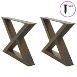 Coffee Table Legs 2 pcs Natural Steel 60x cm Steel 4012691