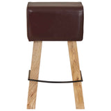 Bar Stool 2 pcs Dark Brown 44 x 33 x 74 cm Real Leather 42042123