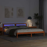 Bed Frame with Headboard Wax Brown 180 x 200 cm Solid Pine Wood 872769