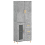 Highboard Concrete Grey 69.5x34x180 cm Engineered Wood 3195951