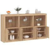 Sideboard with LED Lights Sonoma Oak 181.5x37x100 cm 3209151