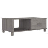 Coffee Table HAMAR Light Grey 100x55x35 cm Solid Wood Pine 340455