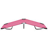 Sun Lounger Pink Powder-coated steel Large Foldable 310349
