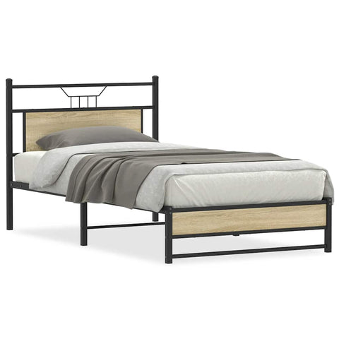 Bed Frame without Mattress Sonoma Oak 100x200 cm Engineered Wood 4106957