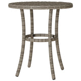 3 Piece Bistro Set with Cushions Grey Poly Rattan 365183