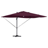 Umbrella with LED Strip Lights Bordeaux Red 351 x 250 x 253 cm 42003365