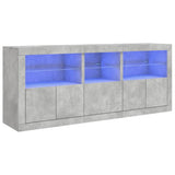 Sideboard with LED Lights Concrete Grey 162x37x67 cm 3208998
