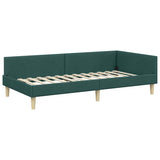Corner Bed Frame with Headboard Dark Green 80 x 200 cm Fabric 42016105