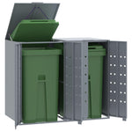 Wheelie Bin Storage for 2 Bins Grey 138x79x117 cm Steel 3279987