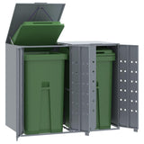 Wheelie Bin Storage for 2 Bins Grey 138x79x117 cm Steel 3279987