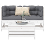 3 Piece Garden Sofa Set White Solid Wood Pine 3250753
