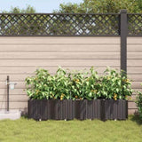 Garden Planter 4 pcs Brown 160 x 40 x 37.5 cm Plastic 42002824