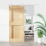 Sliding Door with Hardware Set 85x210 cm Solid Wood Pine 3203187