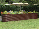 Garden Raised Bed Galvanised Steel 332x40x68 cm Brown 318910