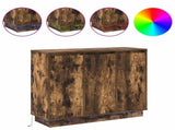 LED Sideboard Smoked Oak 90 x 32 x 75 cm Engineered Wood 869678