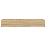 Bed Frame with Drawers without Mattress Sonoma Oak 90x200 cm 3207296