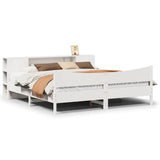 Bed Frame without Mattress White 200x200 cm Solid Wood Pine 3323288