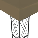 Gazebo with LED String Lights 3x4 m Taupe Fabric 3070331