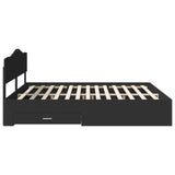 Bed Frame with Headboard Black 200 x 200 cm Engineered Wood 3413153