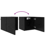 Wall Mounted TV Cabinet 8 pcs Black Oak 30.5 x 30 x 30 cm 3438615