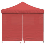 ZNTS Foldable Party Tent Pop-Up with 4 Sidewalls Burgundy 4004931