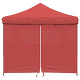 ZNTS Foldable Party Tent Pop-Up with 4 Sidewalls Burgundy 4004931