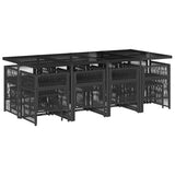 13 Piece Garden Dining Set with Cushions Black Poly Rattan 3210978